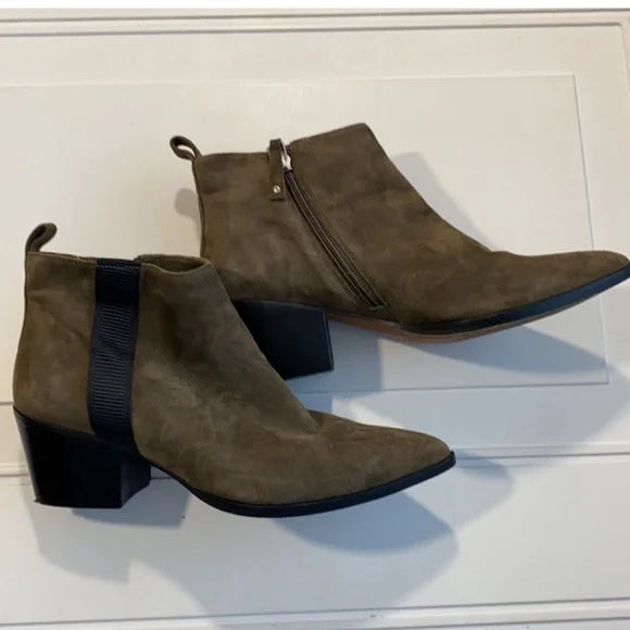 New Linea Paolo Sevilla II Suede Bootie Dark Olive 7 - Picture 4 of 7